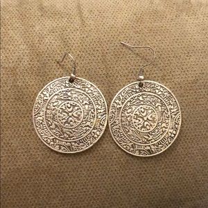 Aztec round earrings